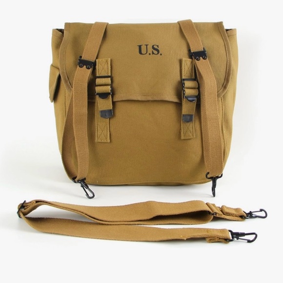WW2 US Army Haversack Musette Messenger Bag Tactical Military Reproduction - Picture 2 of 5
